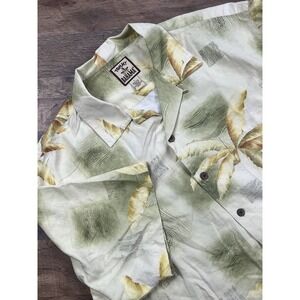 Tommy Bahama Palm Trees Short Sleeve Button  Hawaiian Shirt Silk Large‎ Relax